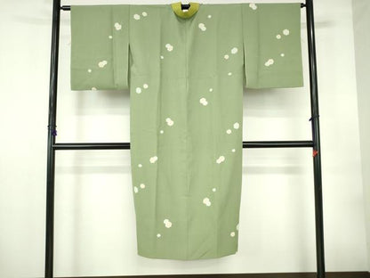 平和屋着物●長襦袢　無双仕立て　雪輪散らし　半衿刺繍　正絹　逸品　DABI5319op