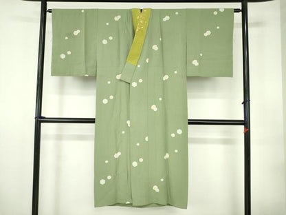 平和屋着物●長襦袢　無双仕立て　雪輪散らし　半衿刺繍　正絹　逸品　DABI5319op