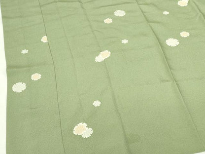平和屋着物●長襦袢　無双仕立て　雪輪散らし　半衿刺繍　正絹　逸品　DABI5319op
