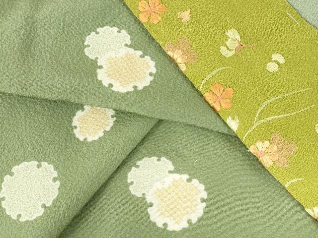 平和屋着物●長襦袢　無双仕立て　雪輪散らし　半衿刺繍　正絹　逸品　DABI5319op