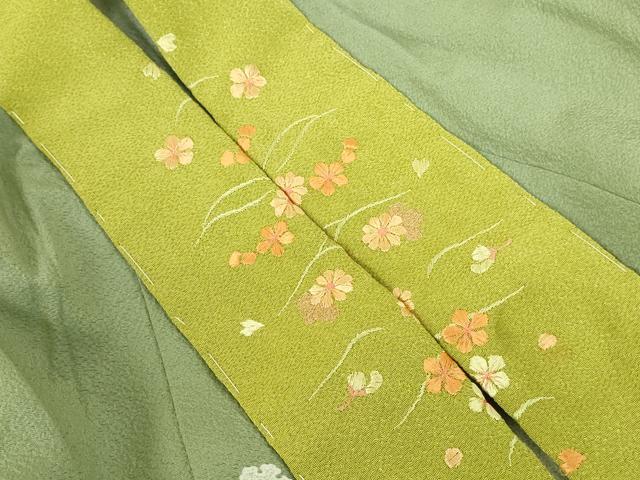 平和屋着物●長襦袢　無双仕立て　雪輪散らし　半衿刺繍　正絹　逸品　DABI5319op