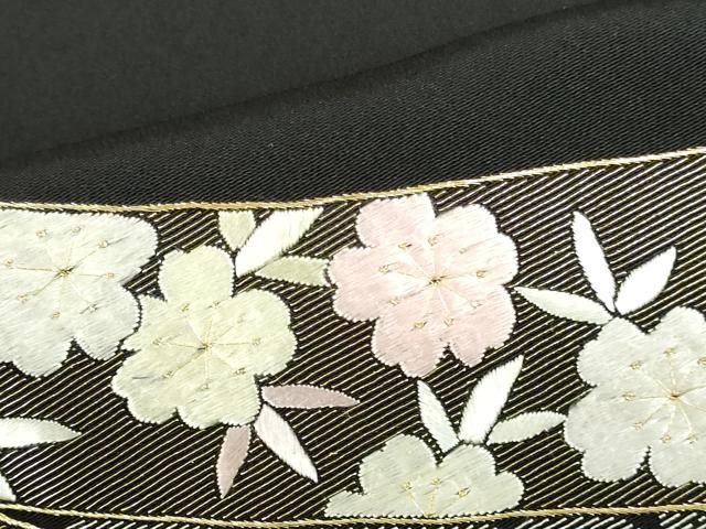 平和屋着物▼豪華黒留袖　駒刺繍　総刺繍　束ね熨斗花文　金糸　正絹　逸品　DABI5334op