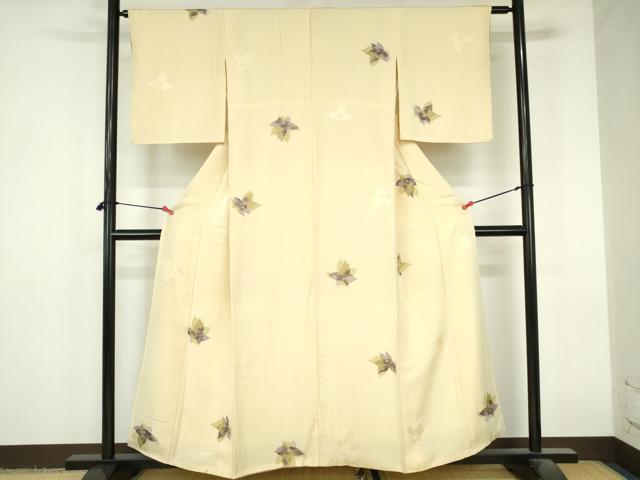 平和屋着物●上質な小紋　地紋起こし　舞花　正絹　逸品　DABI5337op