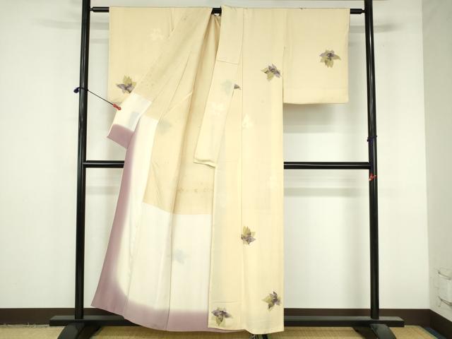 平和屋着物●上質な小紋　地紋起こし　舞花　正絹　逸品　DABI5337op