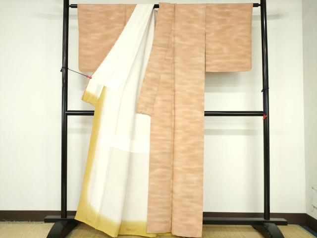 平和屋着物▼虹色創家　本郷大田子　小紋　霞文　暈し染め　正絹　逸品　DABI5338op