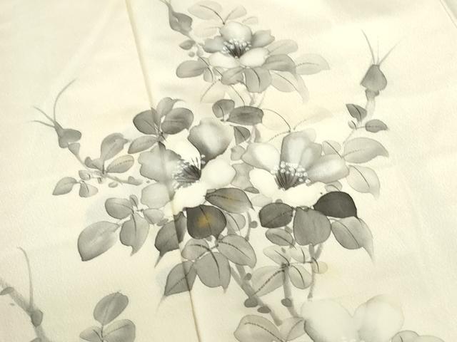 平和屋着物▼訪問着　手描き　草花　金彩　正絹　逸品　DABI5339op