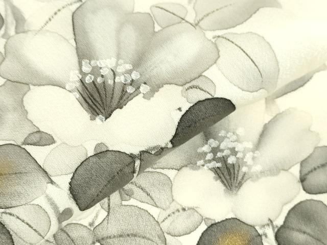 平和屋着物▼訪問着　手描き　草花　金彩　正絹　逸品　DABI5339op