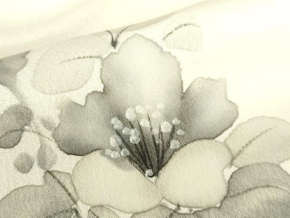 平和屋着物▼訪問着　手描き　草花　金彩　正絹　逸品　DABI5339op