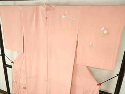 平和屋着物▼訪問着　総刺繍　花丸文　金糸　正絹　逸品　DABI5341op