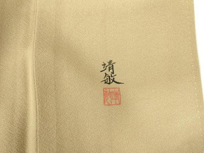 平和屋着物▼訪問着　作家物　手描き　風景花文　暈し染め　正絹　逸品　DABI5348op
