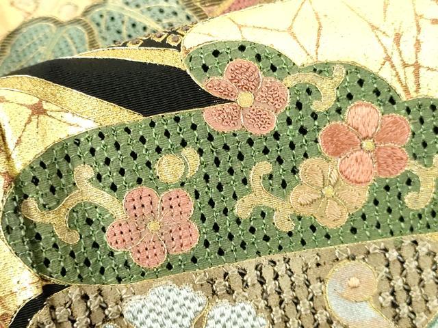 平和屋着物▼中国三大刺繍　スワトウ刺繍　汕頭刺繍　黒留袖　宝尽くし　花鳥丸文　金彩　正絹　逸品　DABI5356op