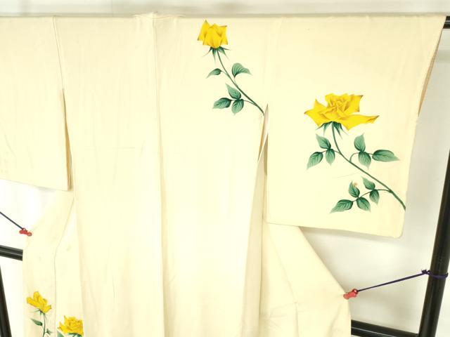 平和屋着物▼訪問着　手描き　草花　正絹　逸品　DABI5358op