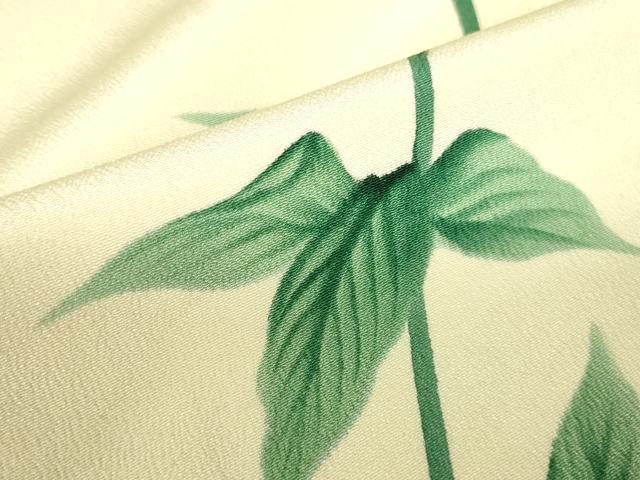平和屋着物▼訪問着　手描き　草花　正絹　逸品　DABI5358op