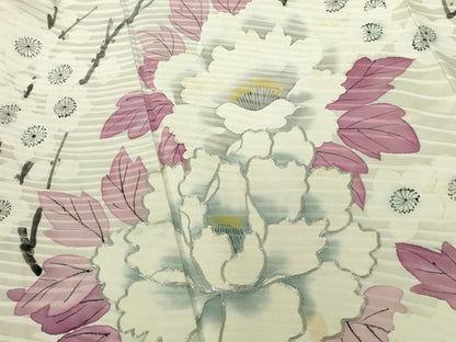 平和屋着物▼豪華振袖　駒刺繍　手描き　牡丹　枝梅　正絹　逸品　DABI5361op