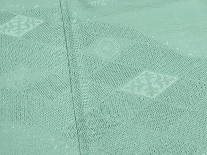 平和屋着物▼中国三大刺繍　スワトウ刺繍　汕頭刺繍　総刺繍　色留袖　花菱文　薄青色　堅牢染　反端付き　正絹　逸品　DABI5362op