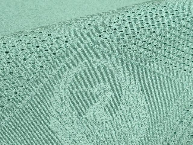 平和屋着物▼中国三大刺繍　スワトウ刺繍　汕頭刺繍　総刺繍　色留袖　花菱文　薄青色　堅牢染　反端付き　正絹　逸品　DABI5362op