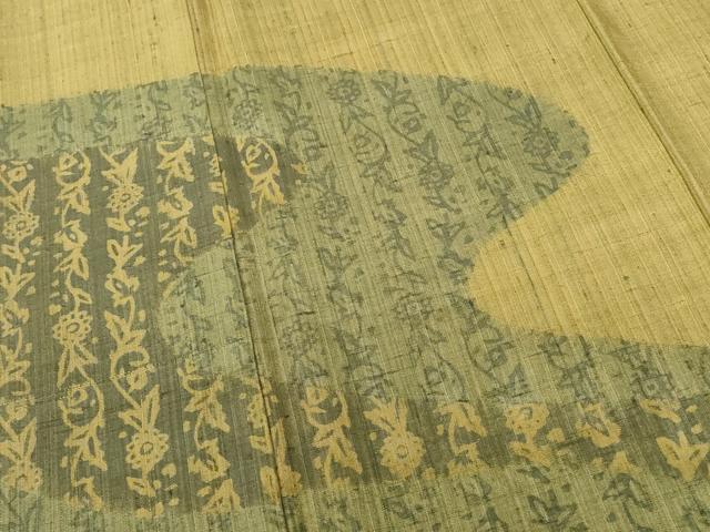 平和屋着物●訪問着　生紬　霞花文　正絹　逸品　DABI5366op