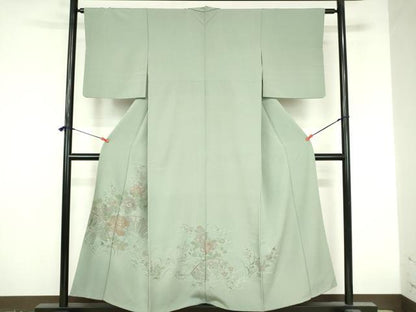 平和屋着物●中国三大刺繍　スワトウ刺繍　汕頭刺繍　総刺繍　訪問着　片輪車花文　正絹　逸品　DABI5368op