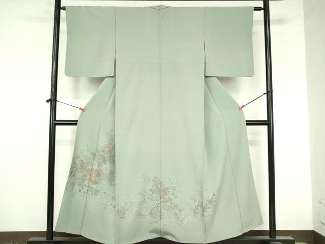 平和屋着物●中国三大刺繍　スワトウ刺繍　汕頭刺繍　総刺繍　訪問着　片輪車花文　正絹　逸品　DABI5368op