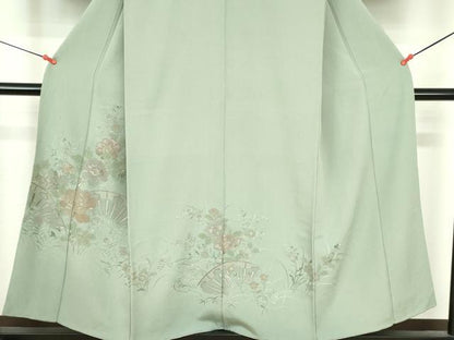 平和屋着物●中国三大刺繍　スワトウ刺繍　汕頭刺繍　総刺繍　訪問着　片輪車花文　正絹　逸品　DABI5368op