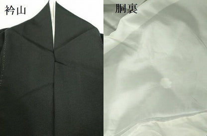 平和屋着物●螺鈿作家　甲斐泰造　黒留袖　螺鈿　御所車花文　金彩　正絹　逸品　DABI5369op