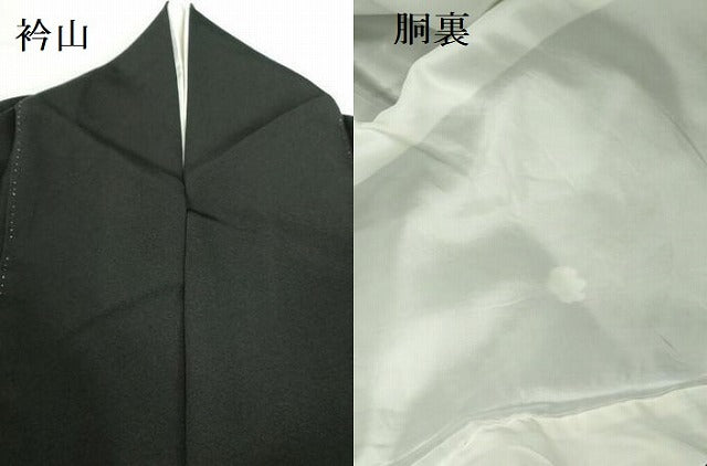 平和屋着物●螺鈿作家　甲斐泰造　黒留袖　螺鈿　御所車花文　金彩　正絹　逸品　DABI5369op