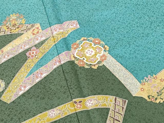 平和屋着物●世界的友禅作家　千地泰弘　訪問着　鬘帯正倉院花文　金彩　正絹　逸品　未使用　DABI5370op