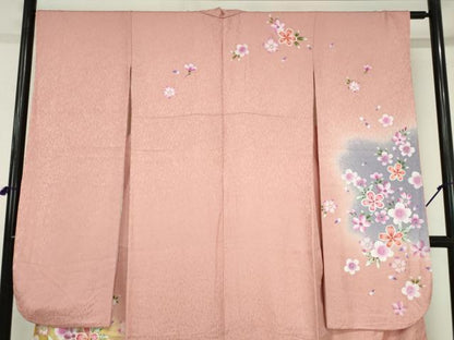 平和屋着物●豪華振袖　駒刺繍　舞桜　暈し染め　正絹　逸品　DABI5372op