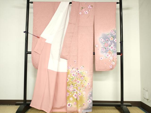 平和屋着物●豪華振袖　駒刺繍　舞桜　暈し染め　正絹　逸品　DABI5372op