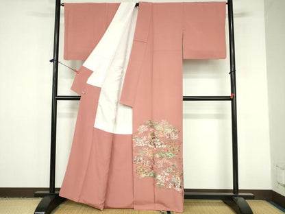 平和屋着物●豪華色留袖　総刺繍　人物風景花文　金糸　さが美扱い　正絹　逸品　DABI5373op