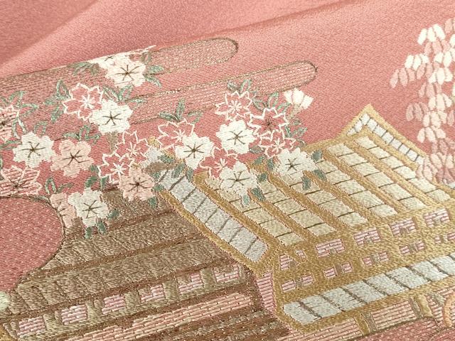 平和屋着物●豪華色留袖　総刺繍　人物風景花文　金糸　さが美扱い　正絹　逸品　DABI5373op