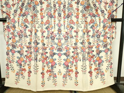 平和屋着物●豪華振袖　紅型　花鳥文　鬼しぼ縮緬　正絹　逸品　DABI5374op
