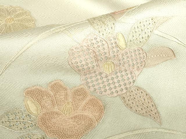 平和屋着物●中国三大刺繍　スワトウ刺繍　汕頭刺繍　相良刺繍　総刺繍　訪問着　地紙花文　暈し染め　正絹　逸品　DABI5375op