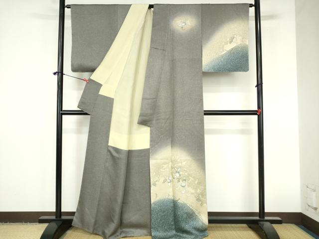 平和屋着物●中国三大刺繍　スワトウ刺繍　汕頭刺繍　総刺繍　訪問着　草花　暈し染め　金彩　正絹　逸品　未使用　DABI5383op