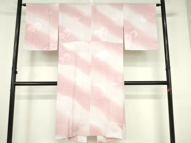 平和屋着物●長襦袢　無双仕立て　有峯作　雪輪花地紋　暈し染め　正絹　逸品　DABI5385op