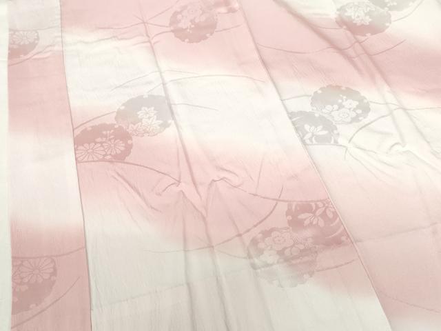 平和屋着物●長襦袢　無双仕立て　有峯作　雪輪花地紋　暈し染め　正絹　逸品　DABI5385op