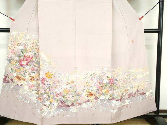 平和屋着物●本加賀友禅作家　黒田勲　色留袖　花鳥文　暈し染め　正絹　逸品　DABI5386op