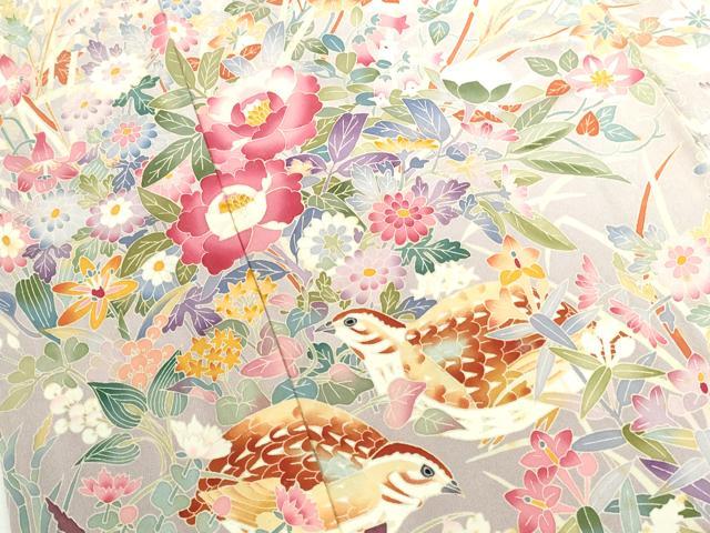 平和屋着物●本加賀友禅作家　黒田勲　色留袖　花鳥文　暈し染め　正絹　逸品　DABI5386op