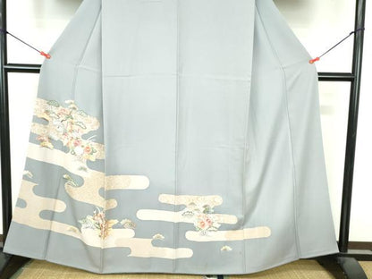 平和屋着物●訪問着　総刺繍　風景花松文　金彩　正絹　逸品　DABI5387op