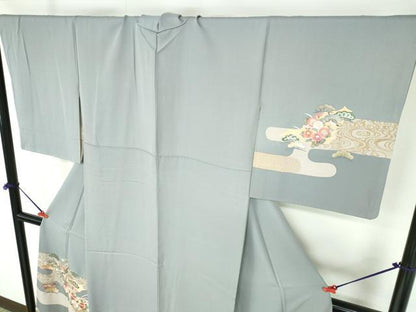 平和屋着物●訪問着　総刺繍　風景花松文　金彩　正絹　逸品　DABI5387op