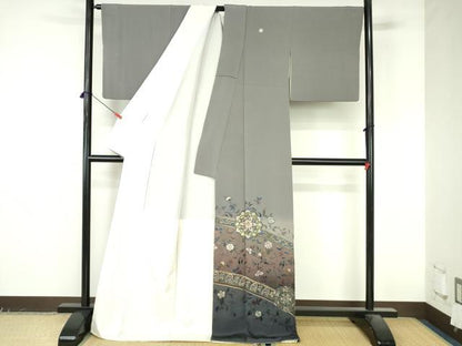 平和屋着物●豪華色留袖　翠山刺繍　総刺繍　正倉院更紗花文　暈し染め　金糸　ロング丈　正絹　逸品　DABI5398op