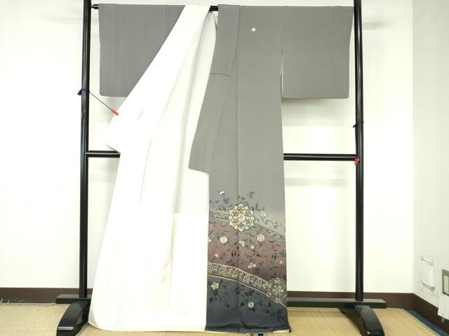 平和屋着物●豪華色留袖　翠山刺繍　総刺繍　正倉院更紗花文　暈し染め　金糸　ロング丈　正絹　逸品　DABI5398op