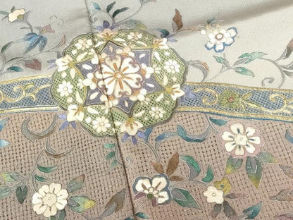 平和屋着物●豪華色留袖　翠山刺繍　総刺繍　正倉院更紗花文　暈し染め　金糸　ロング丈　正絹　逸品　DABI5398op