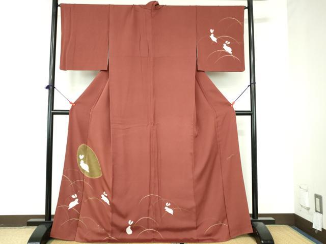 平和屋着物●ファッションデザイナー HIROKO KOSHINO コシノヒロコ 訪問着 刺繍 絞り 跳び兎 露芝 さが美扱い ロング丈 逸品 DABI5399op