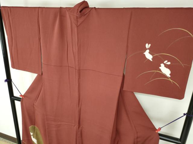 平和屋着物●ファッションデザイナー HIROKO KOSHINO コシノヒロコ 訪問着 刺繍 絞り 跳び兎 露芝 さが美扱い ロング丈 逸品 DABI5399op