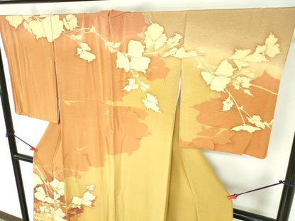 平和屋着物●京の匠日展作家　丹下雄介　訪問着　枝葉文　シルエット　暈し染め　やまと誂製　正絹　逸品　DABI5401op