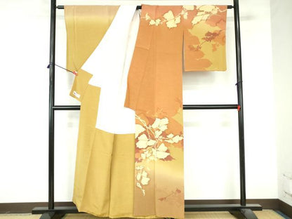平和屋着物●京の匠日展作家　丹下雄介　訪問着　枝葉文　シルエット　暈し染め　やまと誂製　正絹　逸品　DABI5401op