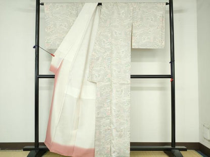 平和屋着物●本場大島紬　白大島　風景文　正絹　逸品　未使用　DABI5403op