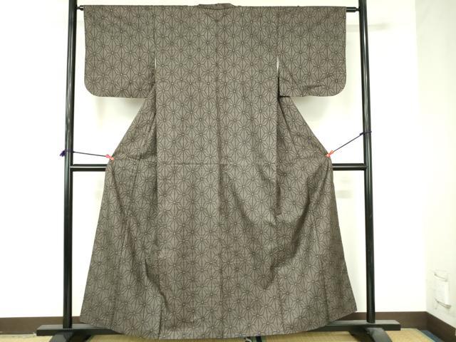 平和屋着物●本場大島紬　7マルキ　麻の葉文様　正絹　逸品　DABI5405op