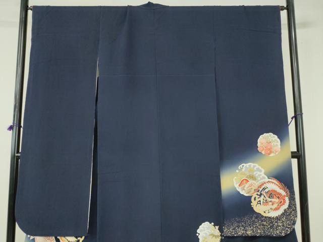 平和屋着物●豪華振袖　駒刺繍　鳳凰花松文　暈し染め　金彩　正絹　逸品　DABI5407op